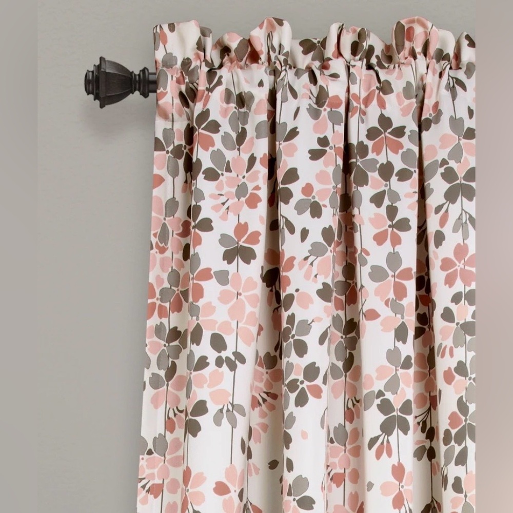Lush Decor Weeping Flowers Room Darkening Curtain Panel Pair 52"W x 84"L - Picture 2 of 7